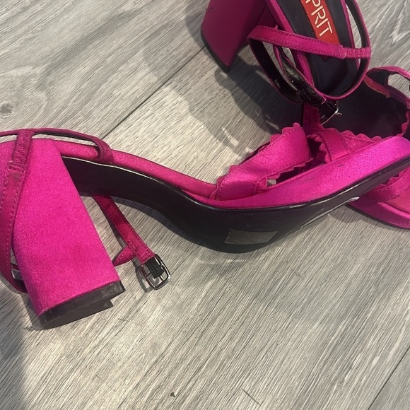 Esprit Fuchsia Strappy Chunky Heels Y2K - Picture 3 of 7